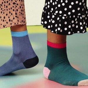 Hysteria grace  ankle socks new with tags green blue yellow combo